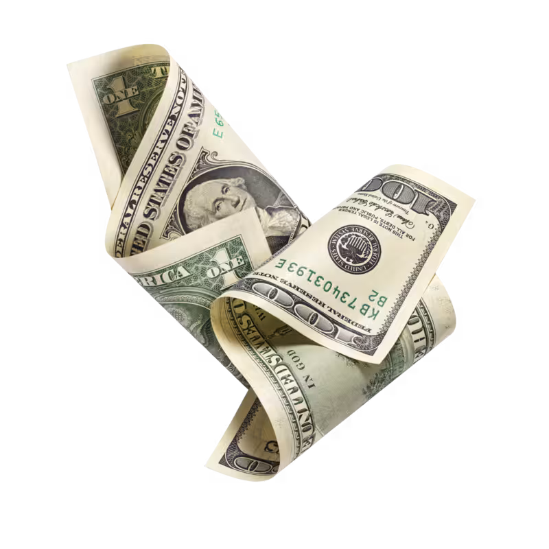 A fan of United States banknotes